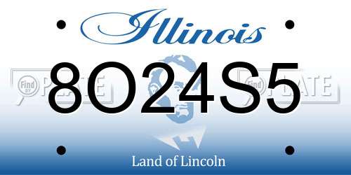 8O24S5 Illinois License Plate