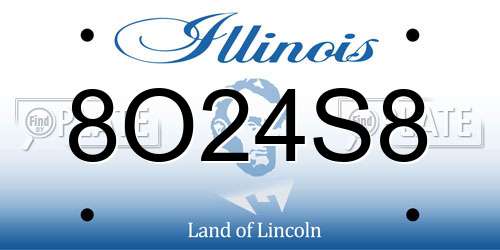 8O24S8 Illinois License Plate