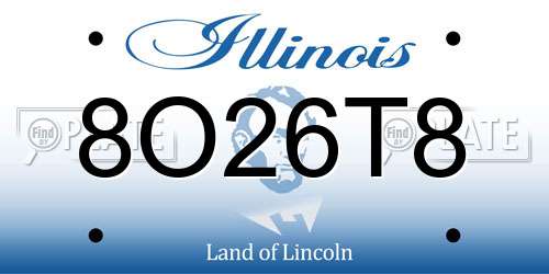 8O26T8 Illinois License Plate