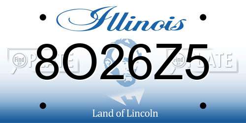 8O26Z5 Illinois License Plate