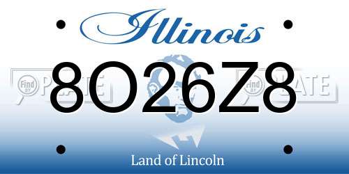 8O26Z8 Illinois License Plate