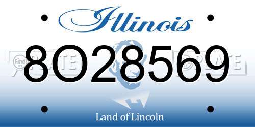 8O28569 Illinois License Plate