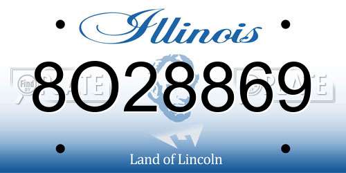 8O28869 Illinois License Plate