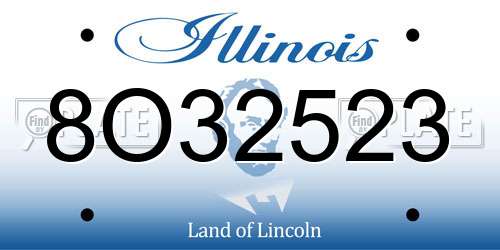 8O32523 Illinois License Plate