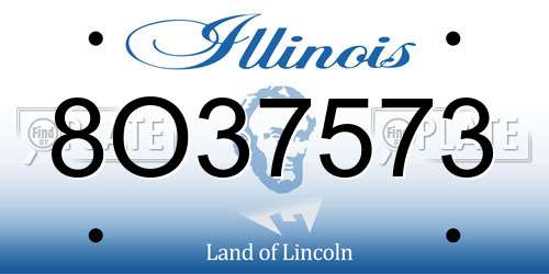 8O37573 Illinois License Plate