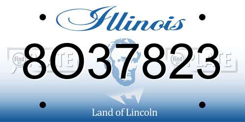 8O37823 Illinois License Plate
