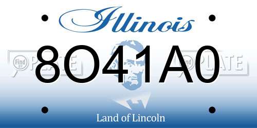 8O41A0 Illinois License Plate