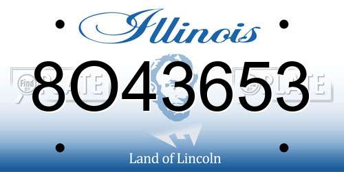 8O43653 Illinois License Plate