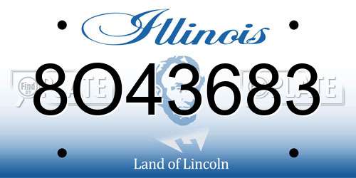 8O43683 Illinois License Plate