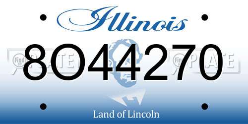 8O44270 Illinois License Plate