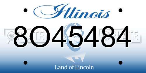 8O45484 Illinois License Plate
