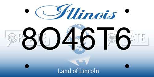 8O46T6 Illinois License Plate