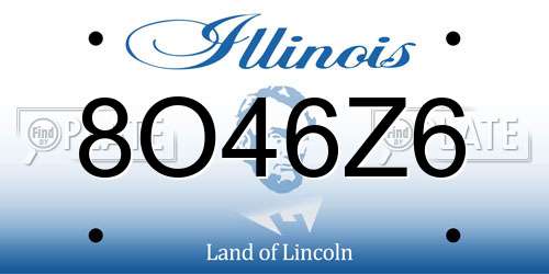 8O46Z6 Illinois License Plate