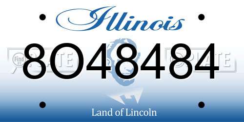 8O48484 Illinois License Plate