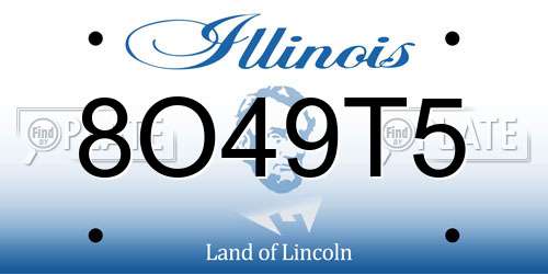 8O49T5 Illinois License Plate