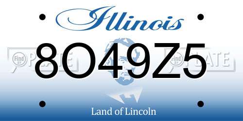 8O49Z5 Illinois License Plate