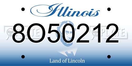 8O50212 Illinois License Plate