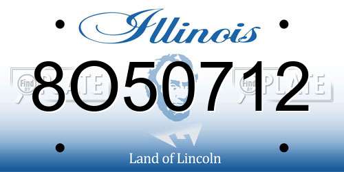 8O50712 Illinois License Plate