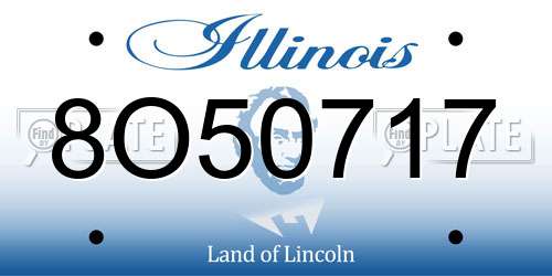 8O50717 Illinois License Plate