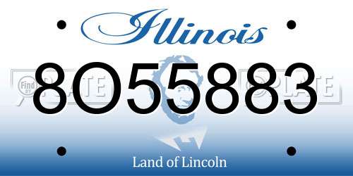 8O55883 Illinois License Plate