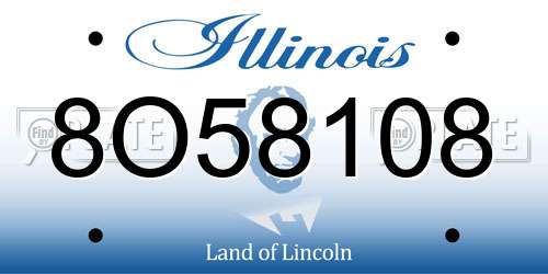 8O58108 Illinois License Plate