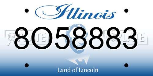 8O58883 Illinois License Plate