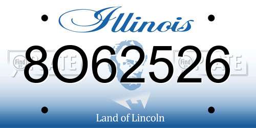 8O62526 Illinois License Plate
