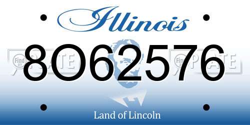 8O62576 Illinois License Plate