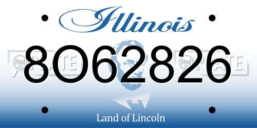 8O62826 Illinois License Plate