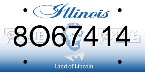 8O67414 Illinois License Plate