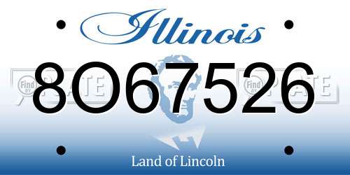 8O67526 Illinois License Plate