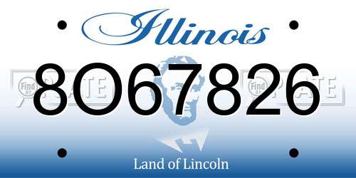 8O67826 Illinois License Plate