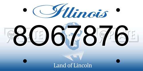 8O67876 Illinois License Plate