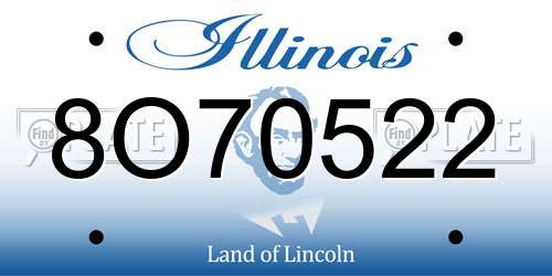 8O70522 Illinois License Plate