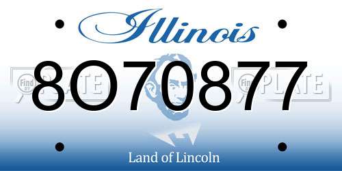 8O70877 Illinois License Plate