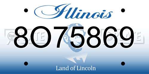 8O75869 Illinois License Plate