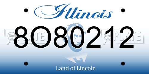 8O80212 Illinois License Plate