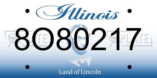 8O80217 Illinois License Plate