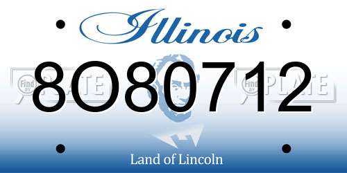8O80712 Illinois License Plate
