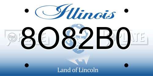 8O82B0 Illinois License Plate