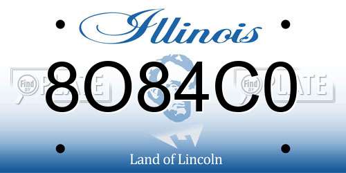 8O84C0 Illinois License Plate