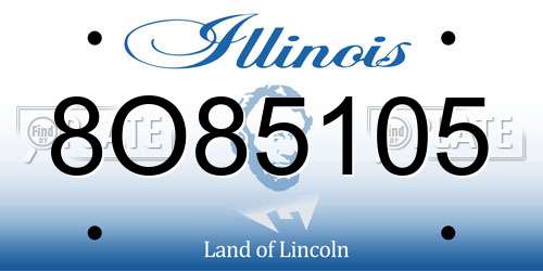 8O85105 Illinois License Plate