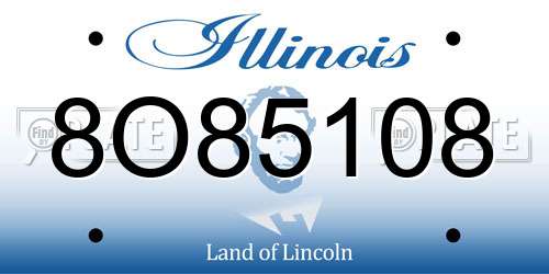 8O85108 Illinois License Plate