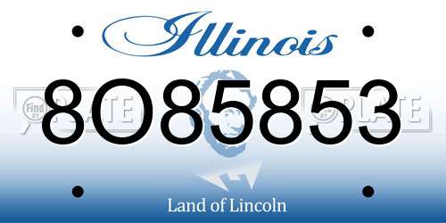 8O85853 Illinois License Plate