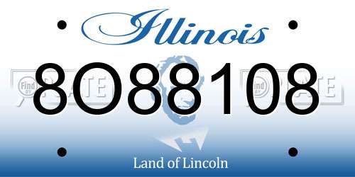 8O88108 Illinois License Plate