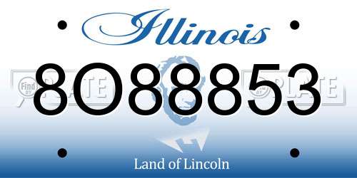 8O88853 Illinois License Plate