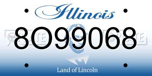 8O99068 Illinois License Plate