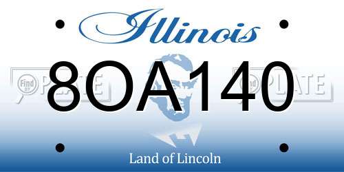 8OA140 Illinois License Plate