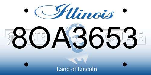 8OA3653 Illinois License Plate