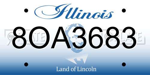 8OA3683 Illinois License Plate